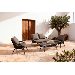 CONJUNTO DE JARDÍN SALONICA (SOFA + 2 SILLONES + MESITA)