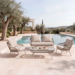 CONJUNTO DE JARDÍN SALONICA (SOFA + 2 SILLONES + MESITA)