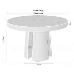 MESA DE COMEDOR EXTENSIBLE DE MADERA DE ROBLE MARCELLA PARA COMEDOR ESTILO NÓRDICO