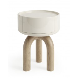 MESITA AUXILIAR DE MDF LACADO O CHAPA MADERA ARNOLD PARA DORMITORIO ESTILO CONTEMPORÁNEO