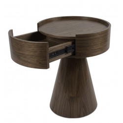 MESITA AUXILIAR DE CHAPA DE MADERA JAMES PARA DORMITORIO ESTILO MID-CENTURY