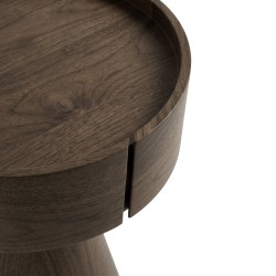 MESITA AUXILIAR DE CHAPA DE MADERA JAMES PARA DORMITORIO ESTILO MID-CENTURY