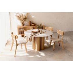 SILLA DE MADERA MACIZA SHIRLEY PARA COMEDOR ESTILO MID-CENTURY