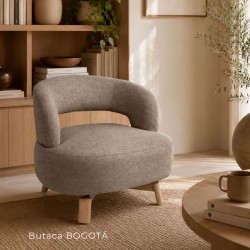 BUTACA BOGOTA GIRATORIA TAPIZADA PARA SALÓN DE ESTILO RETRO MODERNO