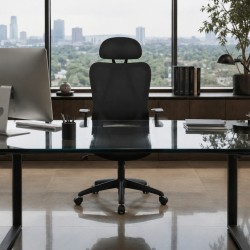 SILLA DE OFICINA CON RUEDAS TAPIZADA MONTREAL PARA ESCRITORIO MODERNO