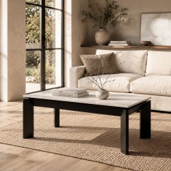 MESA DE CENTRO DE PORCELÁNICO OLIVER PARA SALÓN ESTILO CONTEMPORÁNEO