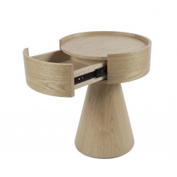 MESITA AUXILIAR DE CHAPA DE MADERA JAMES PARA DORMITORIO ESTILO MID-CENTURY