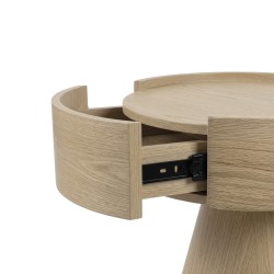 MESITA AUXILIAR DE CHAPA DE MADERA JAMES PARA DORMITORIO ESTILO MID-CENTURY