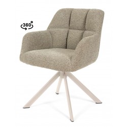 SILLA TAPIZADA CON PATAS METÁLICAS BEIGE TAIMI PARA COMEDOR ESTILO CONTEMPORÁNEO