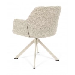 SILLA TAPIZADA CON PATAS METÁLICAS BEIGE TAIMI PARA COMEDOR ESTILO CONTEMPORÁNEO