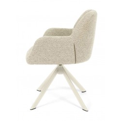 SILLA TAPIZADA CON PATAS METÁLICAS BEIGE TAIMI PARA COMEDOR ESTILO CONTEMPORÁNEO