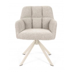SILLA TAPIZADA CON PATAS METÁLICAS BEIGE TAIMI PARA COMEDOR ESTILO CONTEMPORÁNEO