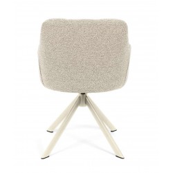 SILLA TAPIZADA CON PATAS METÁLICAS BEIGE TAIMI PARA COMEDOR ESTILO CONTEMPORÁNEO