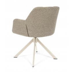 SILLA TAPIZADA CON PATAS METÁLICAS BEIGE TAIMI PARA COMEDOR ESTILO CONTEMPORÁNEO