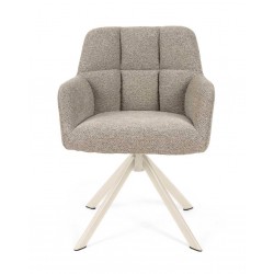 SILLA TAPIZADA CON PATAS METÁLICAS BEIGE TAIMI PARA COMEDOR ESTILO CONTEMPORÁNEO