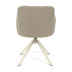 SILLA TAPIZADA CON PATAS METÁLICAS BEIGE TAIMI PARA COMEDOR ESTILO CONTEMPORÁNEO
