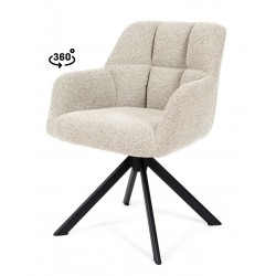SILLA TAPIZADA CON PATAS METÁLICAS NEGRAS TAIMI PARA COMEDOR ESTILO CONTEMPORÁNEO