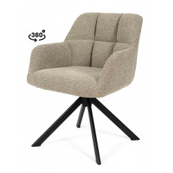 SILLA TAPIZADA CON PATAS METÁLICAS NEGRAS TAIMI PARA COMEDOR ESTILO CONTEMPORÁNEO