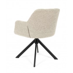 SILLA TAPIZADA CON PATAS METÁLICAS NEGRAS TAIMI PARA COMEDOR ESTILO CONTEMPORÁNEO
