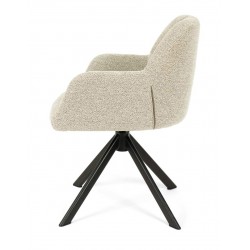 SILLA TAPIZADA CON PATAS METÁLICAS NEGRAS TAIMI PARA COMEDOR ESTILO CONTEMPORÁNEO