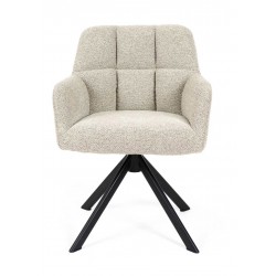 SILLA TAPIZADA CON PATAS METÁLICAS NEGRAS TAIMI PARA COMEDOR ESTILO CONTEMPORÁNEO