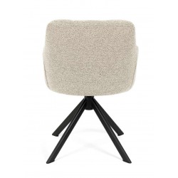 SILLA TAPIZADA CON PATAS METÁLICAS NEGRAS TAIMI PARA COMEDOR ESTILO CONTEMPORÁNEO