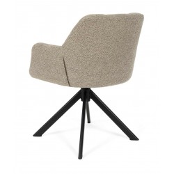 SILLA TAPIZADA CON PATAS METÁLICAS NEGRAS TAIMI PARA COMEDOR ESTILO CONTEMPORÁNEO