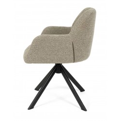 SILLA TAPIZADA CON PATAS METÁLICAS NEGRAS TAIMI PARA COMEDOR ESTILO CONTEMPORÁNEO