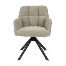 SILLA TAPIZADA CON PATAS METÁLICAS NEGRAS TAIMI PARA COMEDOR ESTILO CONTEMPORÁNEO