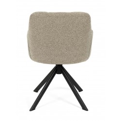 SILLA TAPIZADA CON PATAS METÁLICAS NEGRAS TAIMI PARA COMEDOR ESTILO CONTEMPORÁNEO