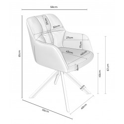 SILLA TAPIZADA CON PATAS METÁLICAS NEGRAS TAIMI PARA COMEDOR ESTILO CONTEMPORÁNEO