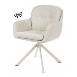 SILLA TAPIZADA CON PATAS METÁLICAS BEIGE SILVI PARA COMEDOR ESTILO CONTEMPORÁNEO