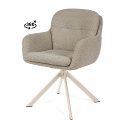 SILLA TAPIZADA CON PATAS METÁLICAS BEIGE SILVI PARA COMEDOR ESTILO CONTEMPORÁNEO