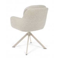 SILLA TAPIZADA CON PATAS METÁLICAS BEIGE SILVI PARA COMEDOR ESTILO CONTEMPORÁNEO