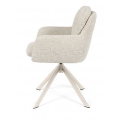 SILLA TAPIZADA CON PATAS METÁLICAS BEIGE SILVI PARA COMEDOR ESTILO CONTEMPORÁNEO
