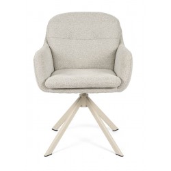 SILLA TAPIZADA CON PATAS METÁLICAS BEIGE SILVI PARA COMEDOR ESTILO CONTEMPORÁNEO