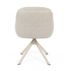 SILLA TAPIZADA CON PATAS METÁLICAS BEIGE SILVI PARA COMEDOR ESTILO CONTEMPORÁNEO
