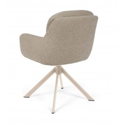SILLA TAPIZADA CON PATAS METÁLICAS BEIGE SILVI PARA COMEDOR ESTILO CONTEMPORÁNEO