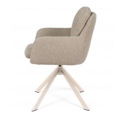 SILLA TAPIZADA CON PATAS METÁLICAS BEIGE SILVI PARA COMEDOR ESTILO CONTEMPORÁNEO