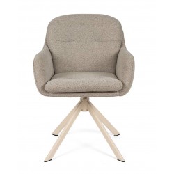 SILLA TAPIZADA CON PATAS METÁLICAS BEIGE SILVI PARA COMEDOR ESTILO CONTEMPORÁNEO