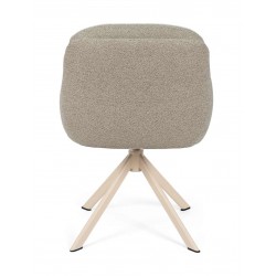 SILLA TAPIZADA CON PATAS METÁLICAS BEIGE SILVI PARA COMEDOR ESTILO CONTEMPORÁNEO