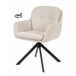 SILLA TAPIZADA CON PATAS METÁLICAS NEGRAS SILVI PARA COMEDOR ESTILO CONTEMPORÁNEO