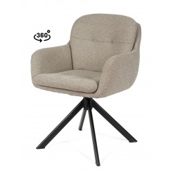 SILLA TAPIZADA CON PATAS METÁLICAS NEGRAS SILVI PARA COMEDOR ESTILO CONTEMPORÁNEO
