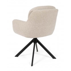 SILLA TAPIZADA CON PATAS METÁLICAS NEGRAS SILVI PARA COMEDOR ESTILO CONTEMPORÁNEO