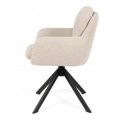 SILLA TAPIZADA CON PATAS METÁLICAS NEGRAS SILVI PARA COMEDOR ESTILO CONTEMPORÁNEO