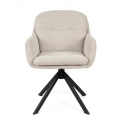 SILLA TAPIZADA CON PATAS METÁLICAS NEGRAS SILVI PARA COMEDOR ESTILO CONTEMPORÁNEO