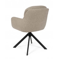 SILLA TAPIZADA CON PATAS METÁLICAS NEGRAS SILVI PARA COMEDOR ESTILO CONTEMPORÁNEO