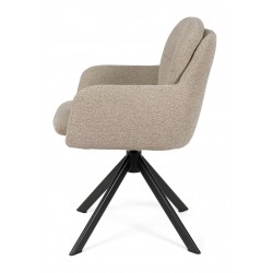 SILLA TAPIZADA CON PATAS METÁLICAS NEGRAS SILVI PARA COMEDOR ESTILO CONTEMPORÁNEO