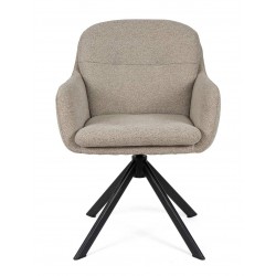 SILLA TAPIZADA CON PATAS METÁLICAS NEGRAS SILVI PARA COMEDOR ESTILO CONTEMPORÁNEO