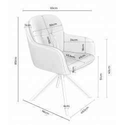 SILLA TAPIZADA CON PATAS METÁLICAS NEGRAS SILVI PARA COMEDOR ESTILO CONTEMPORÁNEO
